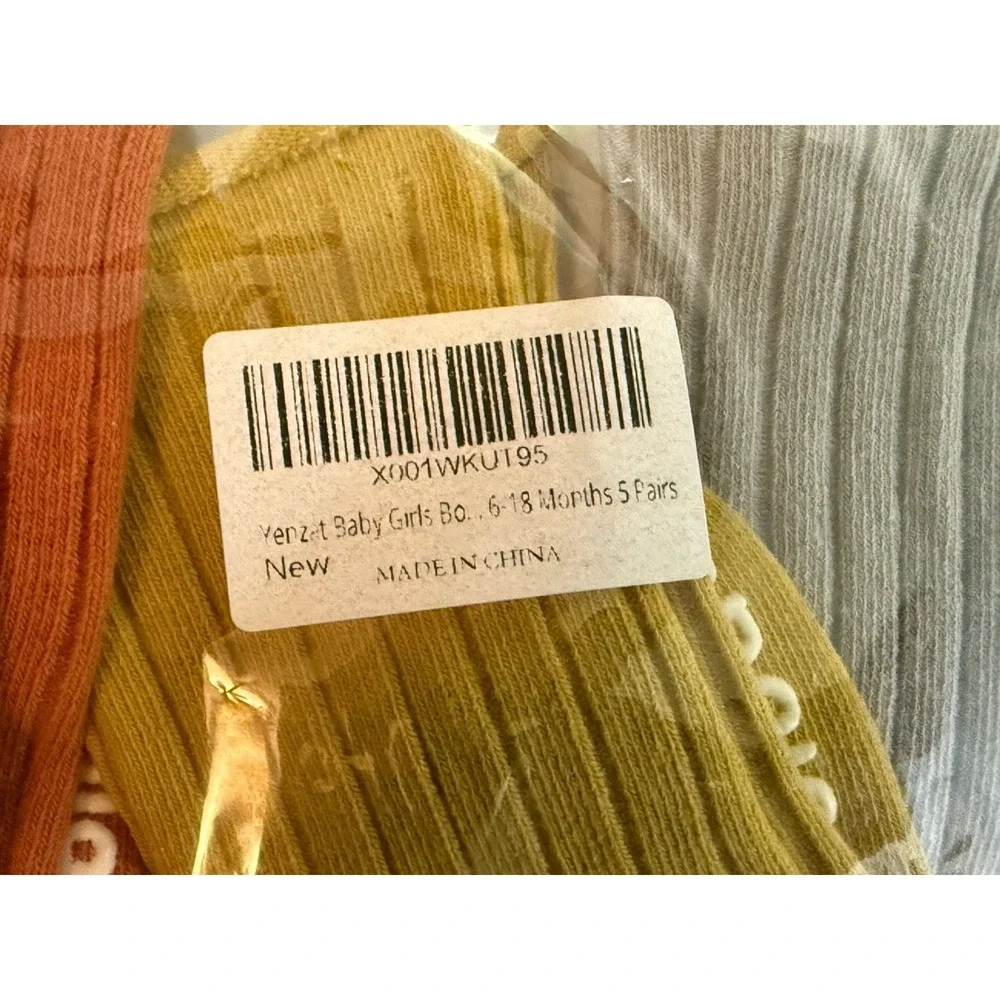 NEW Yenzat Baby‎ Knee High Socks 6-18 Months Orange Yellow Gray 3 Pairs